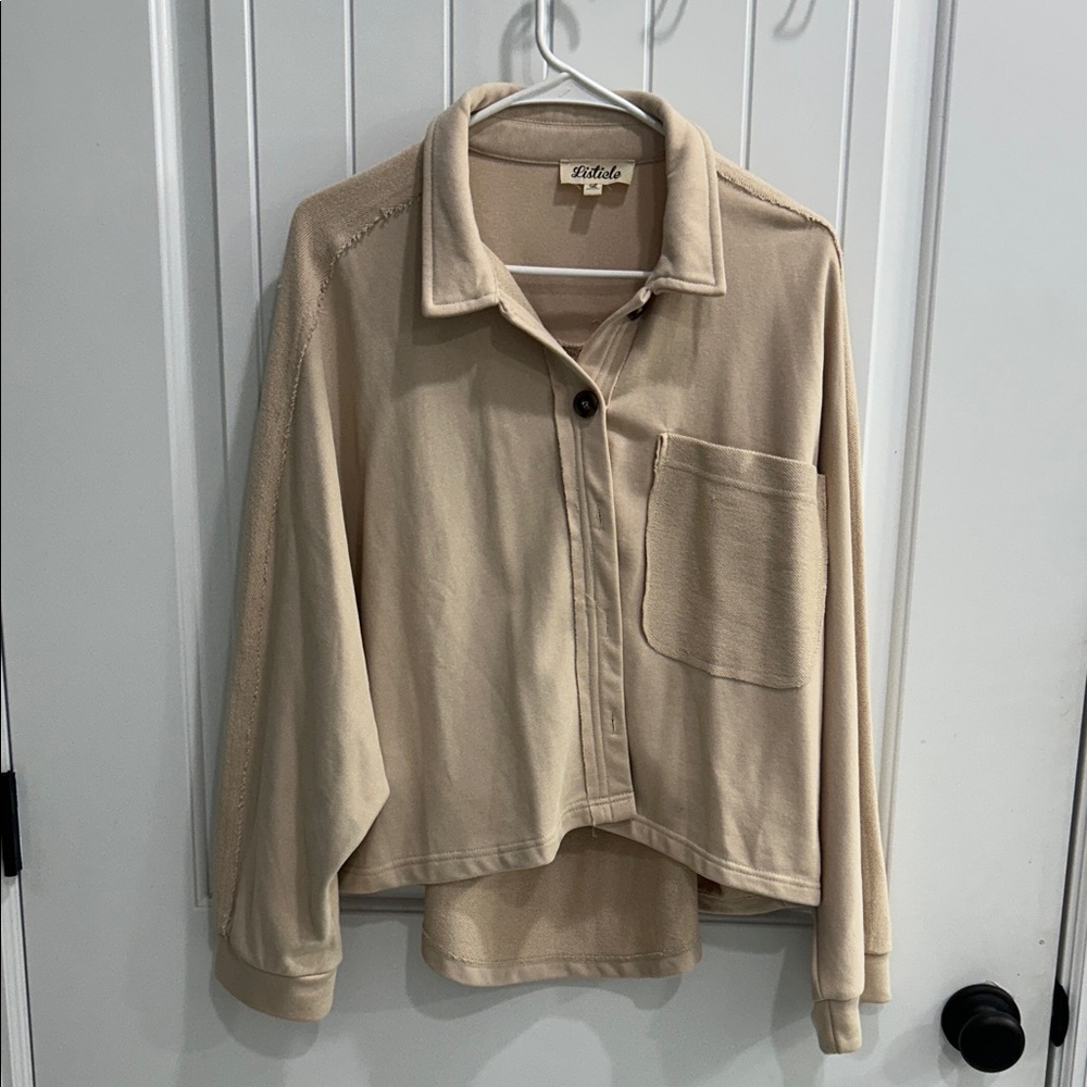 Listicle Cream Button-Up Top